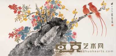 江寒汀 1948年作 双寿 立轴 50×104cm